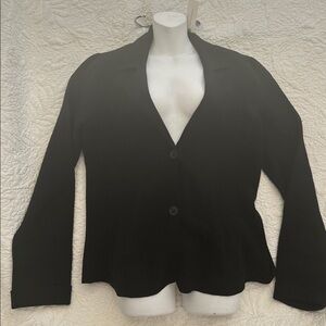 Anthropologie Black Wool Blazer Large NWT